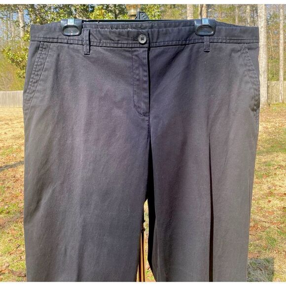 Talbots Black Cotton Stretch Relaxed Chinos Pants - Picture 3 of 6